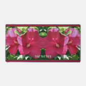 赤ハイビスカスフラワーペアパーソナライズされたアップ デスクマット (正面)