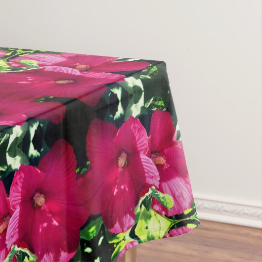 赤ハイビスカスフラワーペア抽象芸術模様 テーブルクロス (インサイチュ)