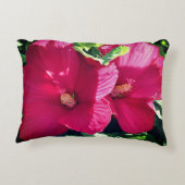 赤ハイビスカスフラワーペア閉じる アクセントクッション (裏面)