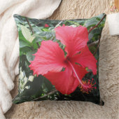 赤ハイビスカス熱帯枕 クッション (ブランケット)
