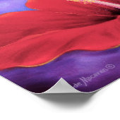 赤ハイビスカス熱帯絵画花の花 – ポスター (角)