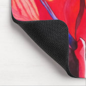 赤ハイビスカス熱帯花アート マウスパッド (コーナー)