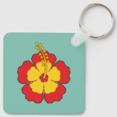 赤ハイビスカス熱帯花 キーホルダー (裏面)