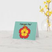 赤ハイビスカス熱帯花 |テキストの追加 カード (黄色い花)