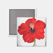 赤ハイビスカス磁石 マグネット (正面/裏面)