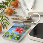 赤ハイビスカス キーホルダー (正面右)