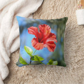 赤ハイビスカス クッション (ブランケット)