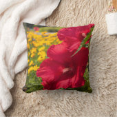 赤ハイビスカス クッション (ブランケット)