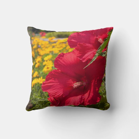 赤ハイビスカス クッション (裏面)