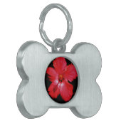 赤ハイビスカス ペットネームタグ (正面左)