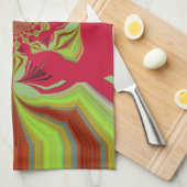 赤ハクナマタパターン キッチンタオル (四つ折り)