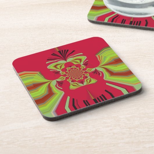 赤ハクナマタパターン コースター (左側)