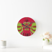 赤ハクナマタパターン ラウンド壁時計 (ホーム)