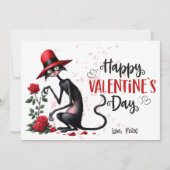 赤ハッピーバレンタインデーの変な黒猫 シーズンカード (正面)