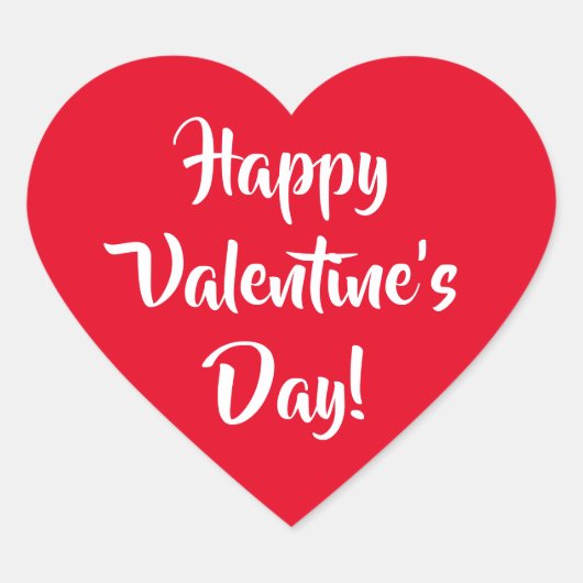 赤ハッピーバレンタインデー ハートシール (正面)
