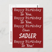 赤ハッピーバースデー歌はがき ポストカード (正面/裏面)