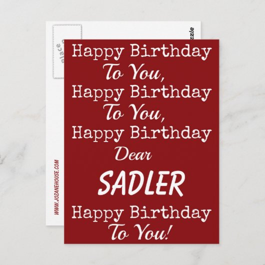 赤ハッピーバースデー歌はがき ポストカード (正面/裏面)