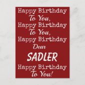 赤ハッピーバースデー歌はがき ポストカード (正面)