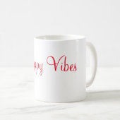 赤ハッピービーズホリデーシンプルミニマル書道 コーヒーマグカップ (正面右)