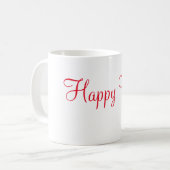 赤ハッピービーズホリデーシンプルミニマル書道 コーヒーマグカップ (正面左)