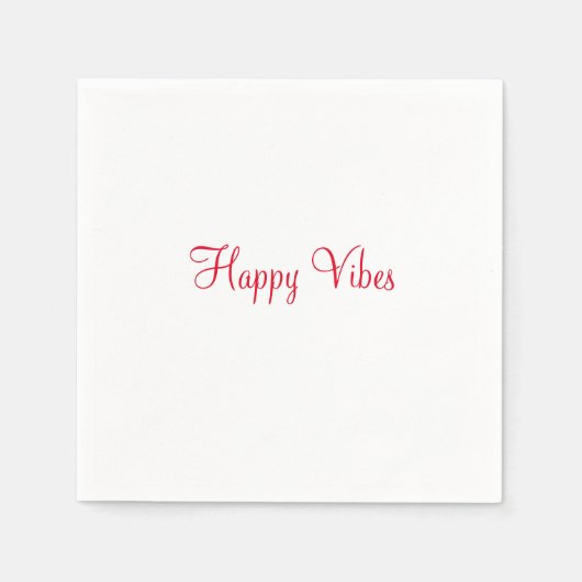 赤ハッピービーズホリデーシンプルミニマル書道 スタンダードカクテルナプキン (正面)