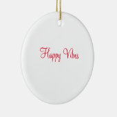 赤ハッピービーズホリデーシンプルミニマル書道 セラミックオーナメント (右)