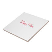 赤ハッピービーズホリデーシンプルミニマル書道 タイル (側面)