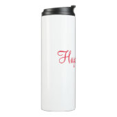 赤ハッピービーズホリデーシンプルミニマル書道 タンブラー (回転左)