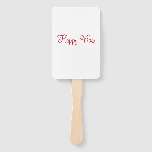 赤ハッピービーズホリデーシンプルミニマル書道 ハンドファン (正面)