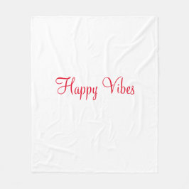 赤ハッピービーズホリデーシンプルミニマル書道 フリースブランケット