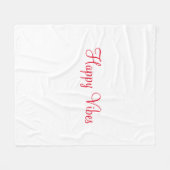 赤ハッピービーズホリデーシンプルミニマル書道 フリースブランケット (正面(横))