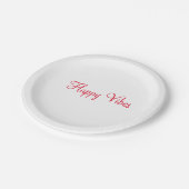 赤ハッピービーズホリデーシンプルミニマル書道 ペーパープレート (アングル)
