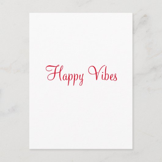 赤ハッピービーズホリデーシンプルミニマル書道 ポストカード (正面)