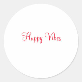 赤ハッピービーズホリデーシンプルミニマル書道 ラウンドシール