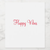 赤ハッピービーズホリデーシンプルミニマル書道 ワインラベル (シングルラベル)