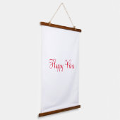 赤ハッピービーズホリデーシンプルミニマル書道 吊り下げ型タペストリー (傾斜あり)