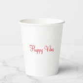 赤ハッピービーズホリデーシンプルミニマル書道 紙コップ (裏面)