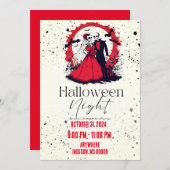 赤ハロウィーンの結婚式の招待 招待状 (正面/裏面)