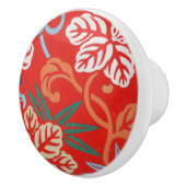 赤ハワイアン日本の着物:ヴィンテージフローラ セラミックノブ (右)