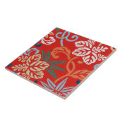 赤ハワイアン日本の着物:ヴィンテージフローラ タイル (側面)