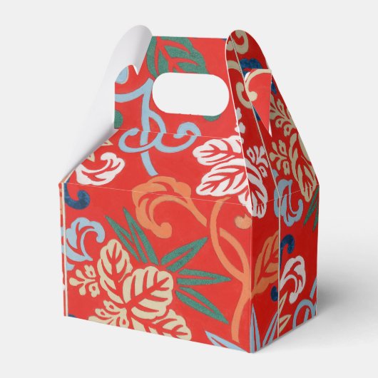 赤ハワイアン日本の着物：ヴィンテージフローラ フェイバーボックス (裏面サイド)