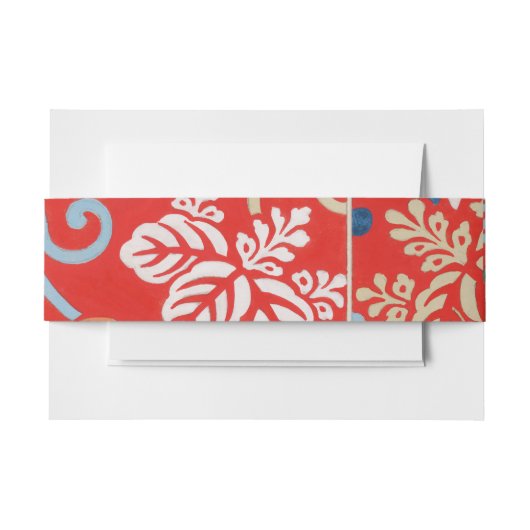 赤ハワイアン日本の着物：ヴィンテージフローラ 招待状ベリーバンド (正面例)