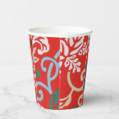 赤ハワイアン日本の着物：ヴィンテージフローラ 紙コップ (右)