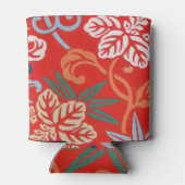 赤ハワイアン日本の着物:ヴィンテージフローラ 缶クーラー (裏面)