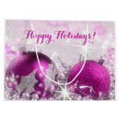 赤バイオレットと銀のクリスマスボードブル抱き枕 ラージペーパーバッグ (裏面)