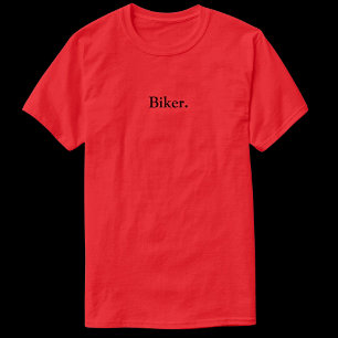 赤バイクもしくは自転車に乗る人Tシャツ – オートバイ Tシャツ