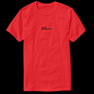 赤バイクもしくは自転車に乗る人Tシャツ – オートバイ Tシャツ