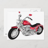 赤バイク ポストカード (正面/裏面)