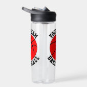 赤バスケットボールプレイヤーカスタムのチーム名と番号 ウォーターボトル (右面)