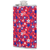 赤バスタオオルテーブルランプの上の青と白の星 フラスク (左)